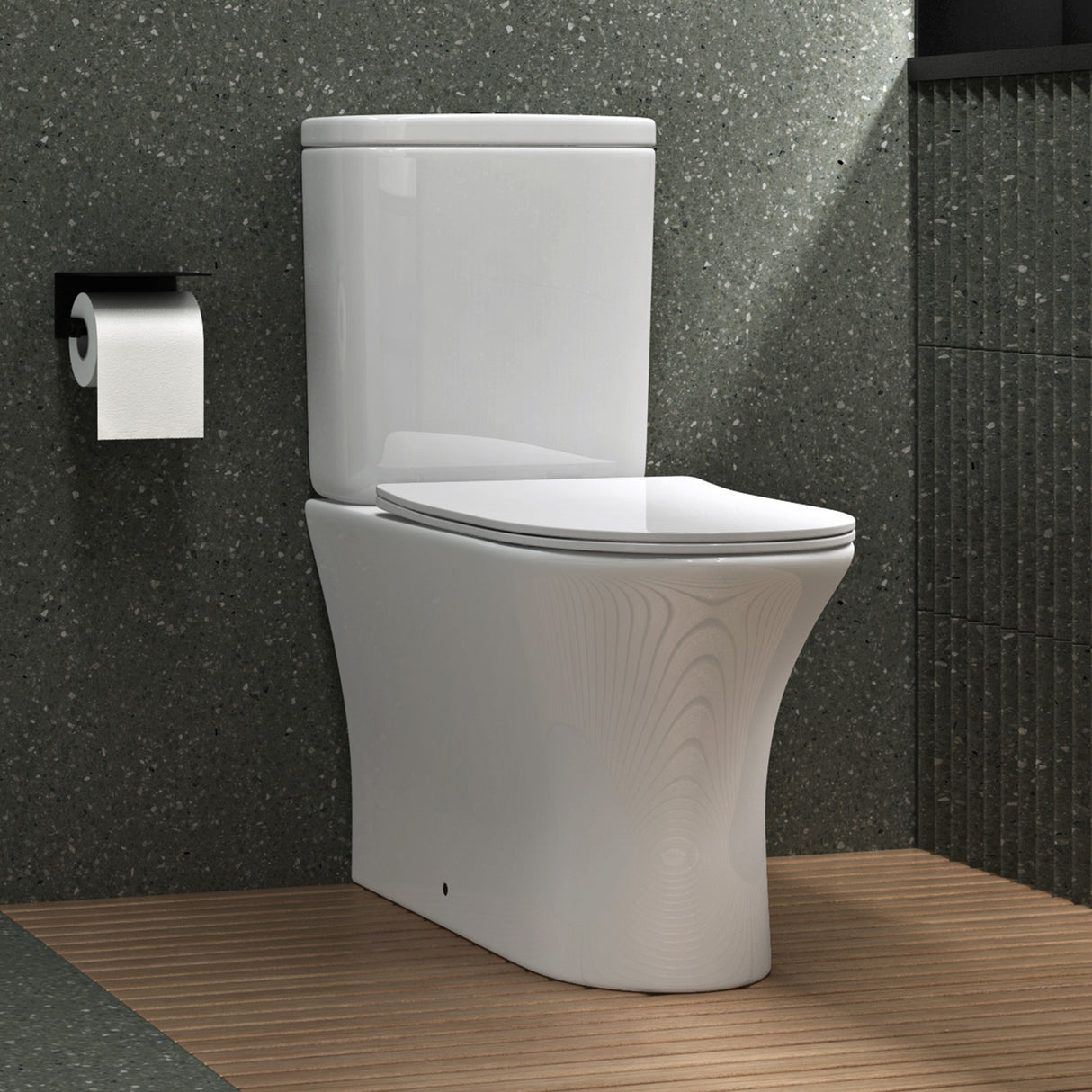 glasvilla Stand-WC Toilette Stand Toilette aus Keramik Spülrandloses WC bodenstehenden Toiletten