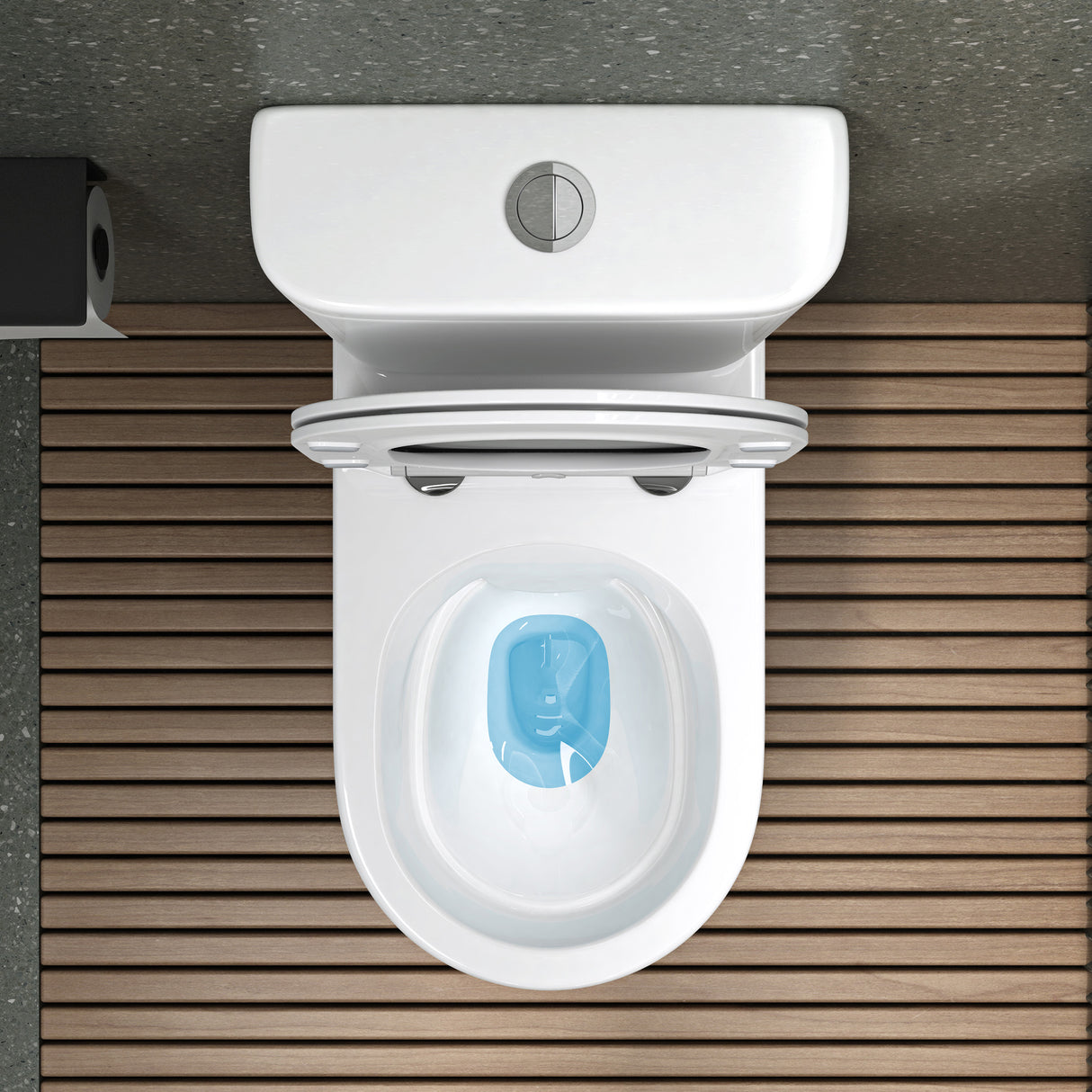 glasvilla Stand-WC Toilette Stand Toilette aus Keramik Spülrandloses WC bodenstehenden Toiletten
