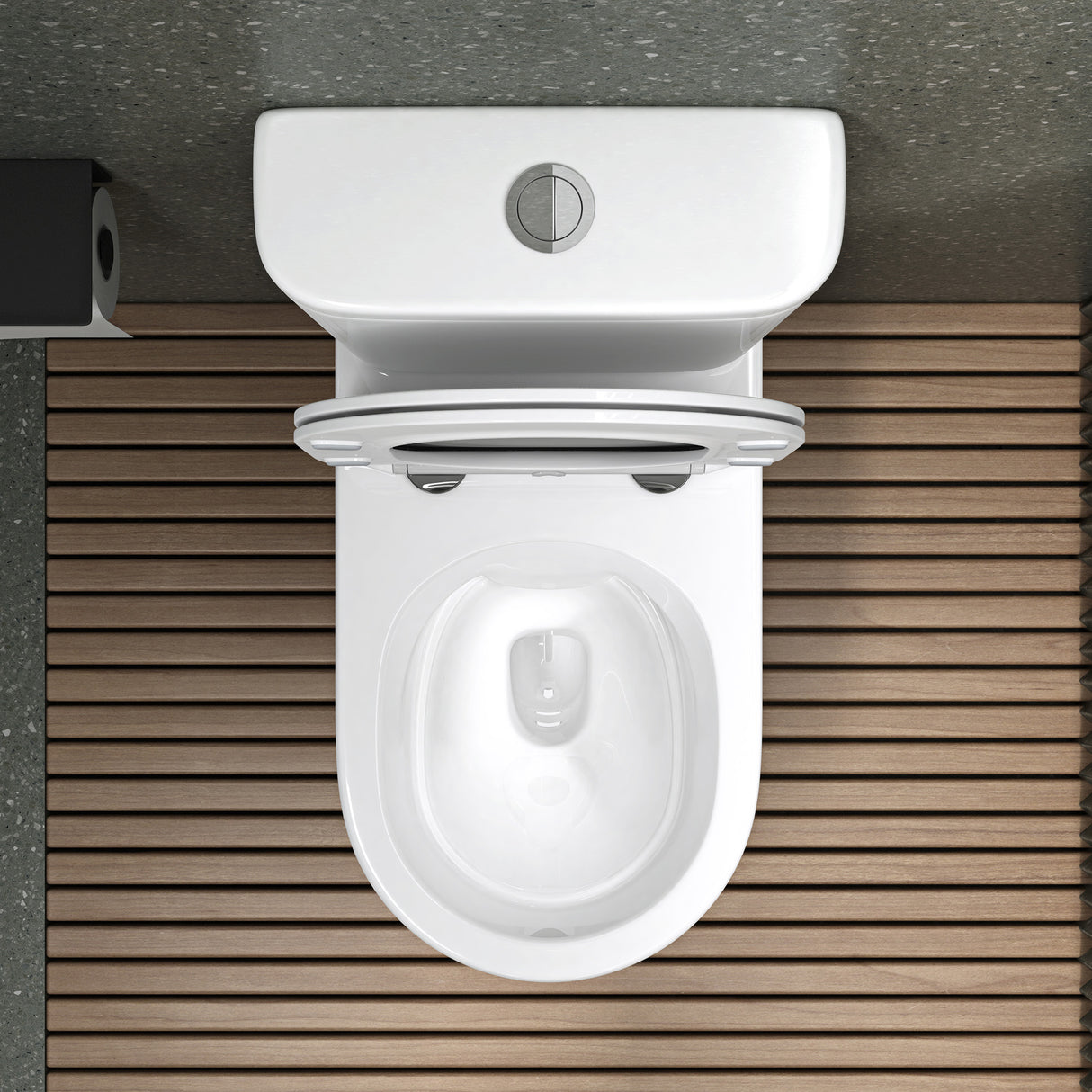glasvilla Stand-WC Toilette Stand Toilette aus Keramik Spülrandloses WC bodenstehenden Toiletten