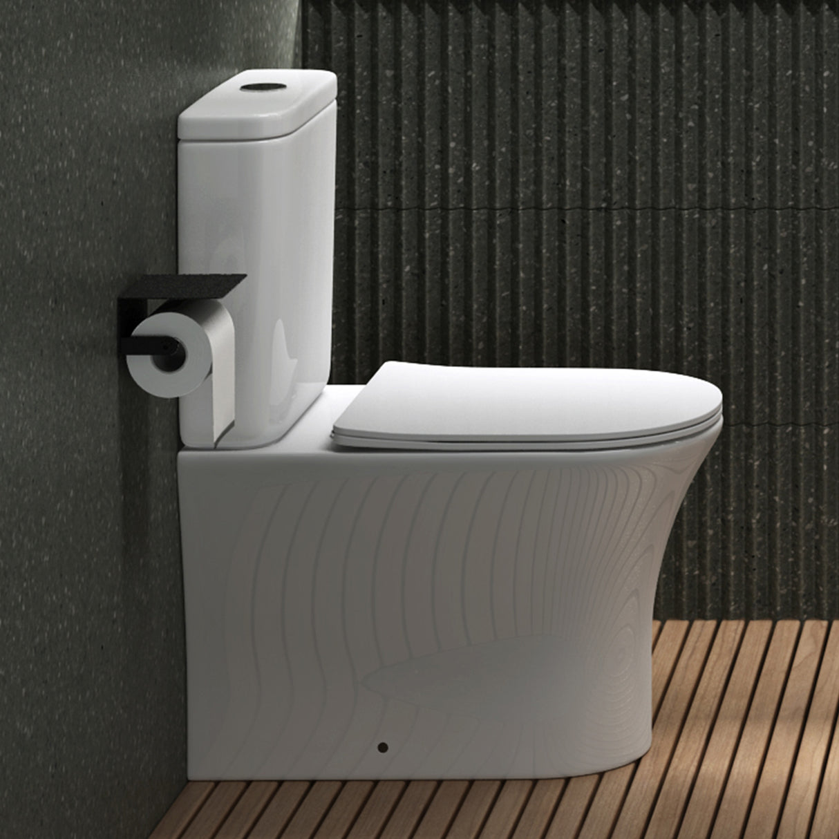 glasvilla Stand-WC Toilette Stand Toilette aus Keramik Spülrandloses WC bodenstehenden Toiletten