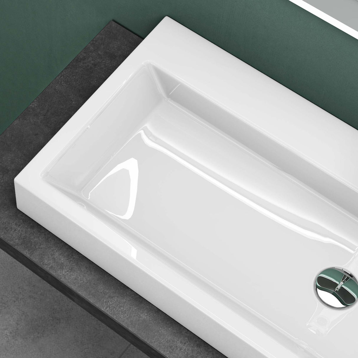 glasvilla Waschbecken Aufsatzwaschbecken Hängewaschbecken Waschschale Mineralguss Bad Eckig Col06