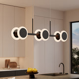 glasvilla Lampadario a Sospensione 24W, 70CM, Lampada da Soffitto a Sospensione Dimmerabile con Telecomando 3000K/4000K/6000K per Sala da Pranzo, Camera da Letto e Soggiorno