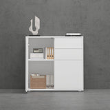 Glasvilla meuble à chaussures commode meuble de rangement avec 2 armoires et 2 tiroirs buffet armoire polyvalente Schrank05