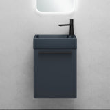 Ensemble de meubles de salle de bain Glasvilla, meuble de salle de bain avec meuble sous-vasque, lavabo anthracite mat et miroir de salle de bain LED, L x P x H 46 x 26 x 63 cm, Pise