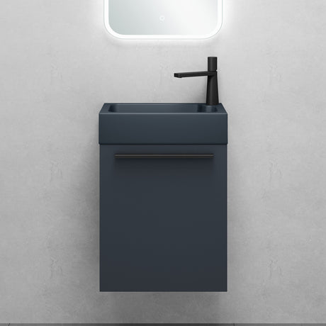 Ensemble de meubles de salle de bain Glasvilla, meuble de salle de bain avec meuble sous-vasque, lavabo anthracite mat et miroir de salle de bain LED, L x P x H 46 x 26 x 63 cm, Pise