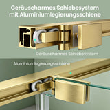 glasvilla Duschkabine Eckeinstieg  mit Schiebetür nach innen, Eckdusche Duschabtrennung 195cm Höhe, 6mm ESG-Sicherheitsglas Nano-Beschichtung Ravenna69K