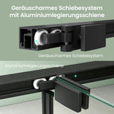 glasvilla Duschkabine Eckeinstieg  mit Schiebetür nach innen, Eckdusche Duschabtrennung 195cm Höhe, 6mm ESG-Sicherheitsglas Nano-Beschichtung Ravenna69K