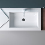 glasvilla Waschbecken Einbauwaschbecken Becken rechts BTH: 120x46x13,5cm Design Waschtisch aus Mineralguss in Weiß Col820