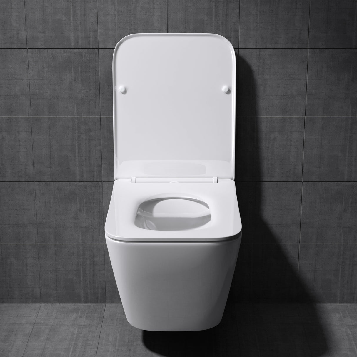 WC suspendu Glasvilla, sans bride, en céramique blanche, avec mécanisme de fermeture amortie