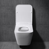 WC suspendu Glasvilla, sans bride, en céramique blanche, avec mécanisme de fermeture amortie