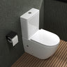 glasvilla Stand WC mit Spülkasten spülrandloses-WC bodenstehende-Toilette aus Keramik, weiß/matt schwarz  36x63x82cm, mit Absenkautomatik, inkl. Spülkasten, Stand179T