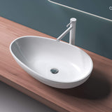 glasvilla Waschbecken oval Aufsatzwaschbecken ohne Hahnloch und Überlauf Col809