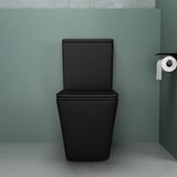 glasvilla Stand WC mit Spülkasten spülrandloses-WC bodenstehende-Toilette aus Keramik, weiß/matt schwarz  36x63x82cm, mit Absenkautomatik inkl. Spülkasten, Stand112T