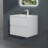Ensemble de meubles de salle de bain Glasvilla, meuble sous-vasque avec meuble bas, vasque en fonte minérale, meuble sous-vasque 2 tiroirs à fermeture amortie Aqualis