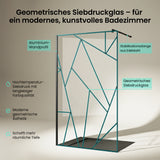 glasvilla Duschwand für Dusche Duschabtrennung  Walk-In Dusche  Duschtrennwand Schwarz 8mm ESG-Sicherheitsglas NANO Klarglas mit geometrischem Design MMBR3 Bremen01Plus-GM