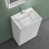 glasvilla Design Standwaschbecken freistehend Col40 weiß, aus Mineralguss, Waschtisch, BTH: 55x42x85cm
