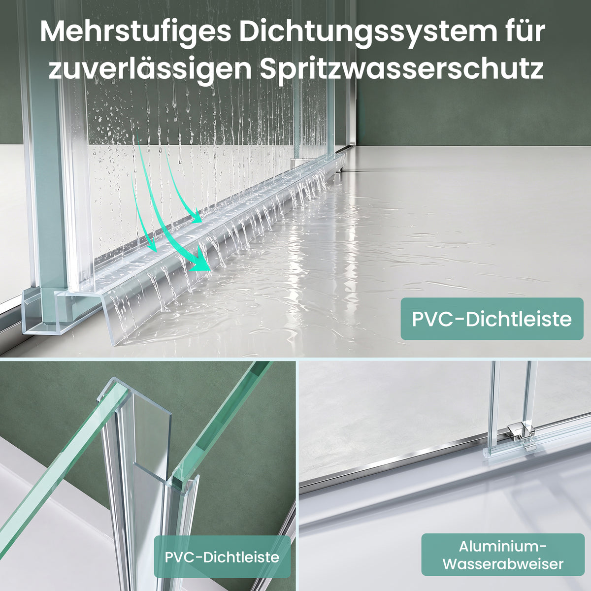 Glasvilla  Duschkabine Duschabtrennung 8mm Sicherheitsglas mit NANO Eck-Dusche mit Schiebetür Ravenna18