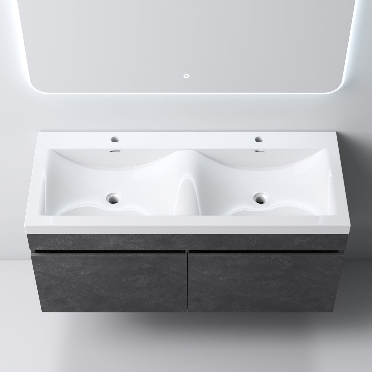 Ensemble de meubles de salle de bain Glasvilla Meubles de salle de bain avec lavabo en fonte minérale Meuble sous-vasque Botanica 