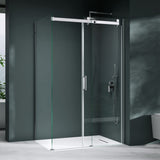 Cabine de douche d'angle Glasvilla en verre de sécurité ESG 8 mm, revêtement NANO double face, porte coulissante, douche R-17