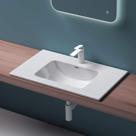 glasvilla Waschbecken Einbauwaschbecken Waschtisch Einbauwaschtisch aus Mineralguss Col02