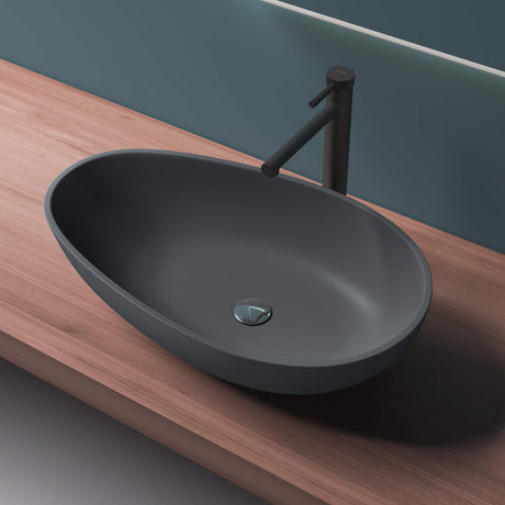 glasvilla Waschbecken oval Aufsatzwaschbecken ohne Hahnloch und Überlauf Col809