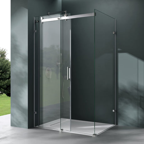 glasvilla Box doccia Angolare in Vetro Cabina Bagno in Vetro ESG 8 mm ad Apertura Scorrevole Box Cabina Doccia con Rivestimento NANO Rav17-2K