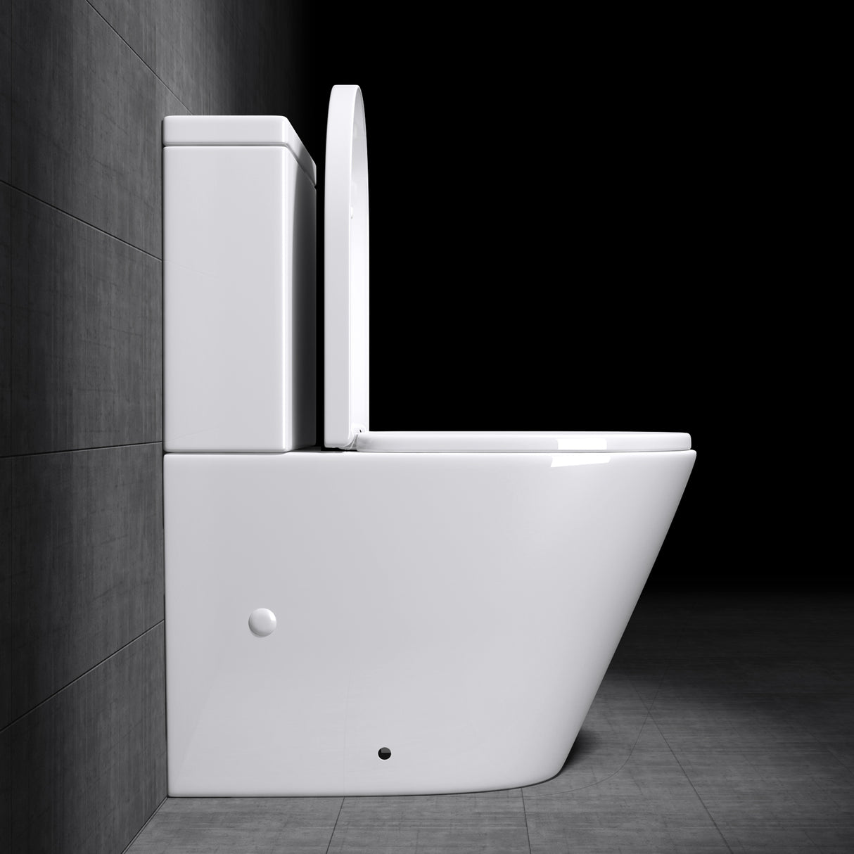 glasvilla Stand-WC Toilette Stand Toilette aus Keramik Spülrandloses WC bodenstehenden Toiletten