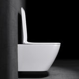 WC suspendu Glasvilla, sans bride, en céramique blanche, avec mécanisme de fermeture amortie