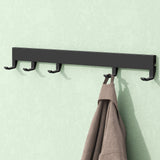 glasvilla Garderobenleiste mit verstellbaren Haken, Kleiderhaken aus Aluminium, Wandgarderobe Garderobenhaken Stalo-10