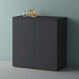 Commode de rangement à 4 portes, buffet, meuble polyvalent, meuble de rangement Glasvilla Schrank04