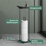 soporte de papel higiénico glasvilla de pie con estante soporte de rollos de inodoro soporte de papel higiénico independiente soporte de rollos de WC 16x12x52cm Reglo-04