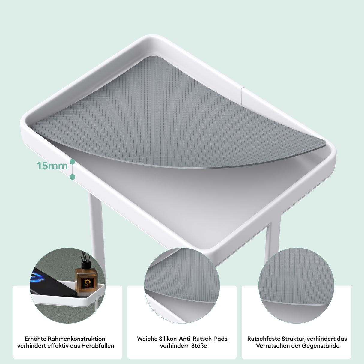 soporte de papel higiénico glasvilla de pie con estante soporte de rollos de inodoro soporte de papel higiénico independiente soporte de rollos de WC 16x12x52cm Reglo-04