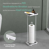 soporte de papel higiénico glasvilla de pie con estante soporte de rollos de inodoro soporte de papel higiénico independiente soporte de rollos de WC 16x12x52cm Reglo-04