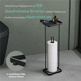 soporte de papel higiénico glasvilla de pie con estante soporte de rollos de inodoro soporte de papel higiénico independiente soporte de rollos de WC 16x12x52cm Reglo-04