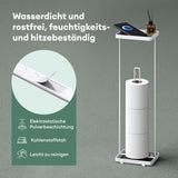 soporte de papel higiénico glasvilla de pie con estante soporte de rollos de inodoro soporte de papel higiénico independiente soporte de rollos de WC 16x12x52cm Reglo-04