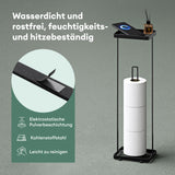 soporte de papel higiénico glasvilla de pie con estante soporte de rollos de inodoro soporte de papel higiénico independiente soporte de rollos de WC 16x12x52cm Reglo-04