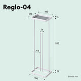 soporte de papel higiénico glasvilla de pie con estante soporte de rollos de inodoro soporte de papel higiénico independiente soporte de rollos de WC 16x12x52cm Reglo-04