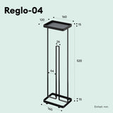 soporte de papel higiénico glasvilla de pie con estante soporte de rollos de inodoro soporte de papel higiénico independiente soporte de rollos de WC 16x12x52cm Reglo-04