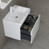 Ensemble de meubles de salle de bain Glasvilla avec meuble sous-vasque et tiroirs à fermeture amortie, y compris lavabo en fonte minérale Ancona 