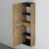 Armoire latérale de salle de bain Glasvilla avec 2 portes et 4 compartiments Étagère de salle de bain Armoire polyvalente Armoire de salle de bain LTH: 35x20x120 cm Verona