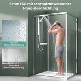Cabine de douche Glasvilla, paroi de douche d'angle en verre de sécurité avec porte coulissante NANO, 190 cm Ravenna16L-K