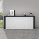 Buffet de rangement Glasvilla LTH : 167x36x70 cm avec 2 armoires et 4 tiroirs commode armoire polyvalente meuble cabinet03