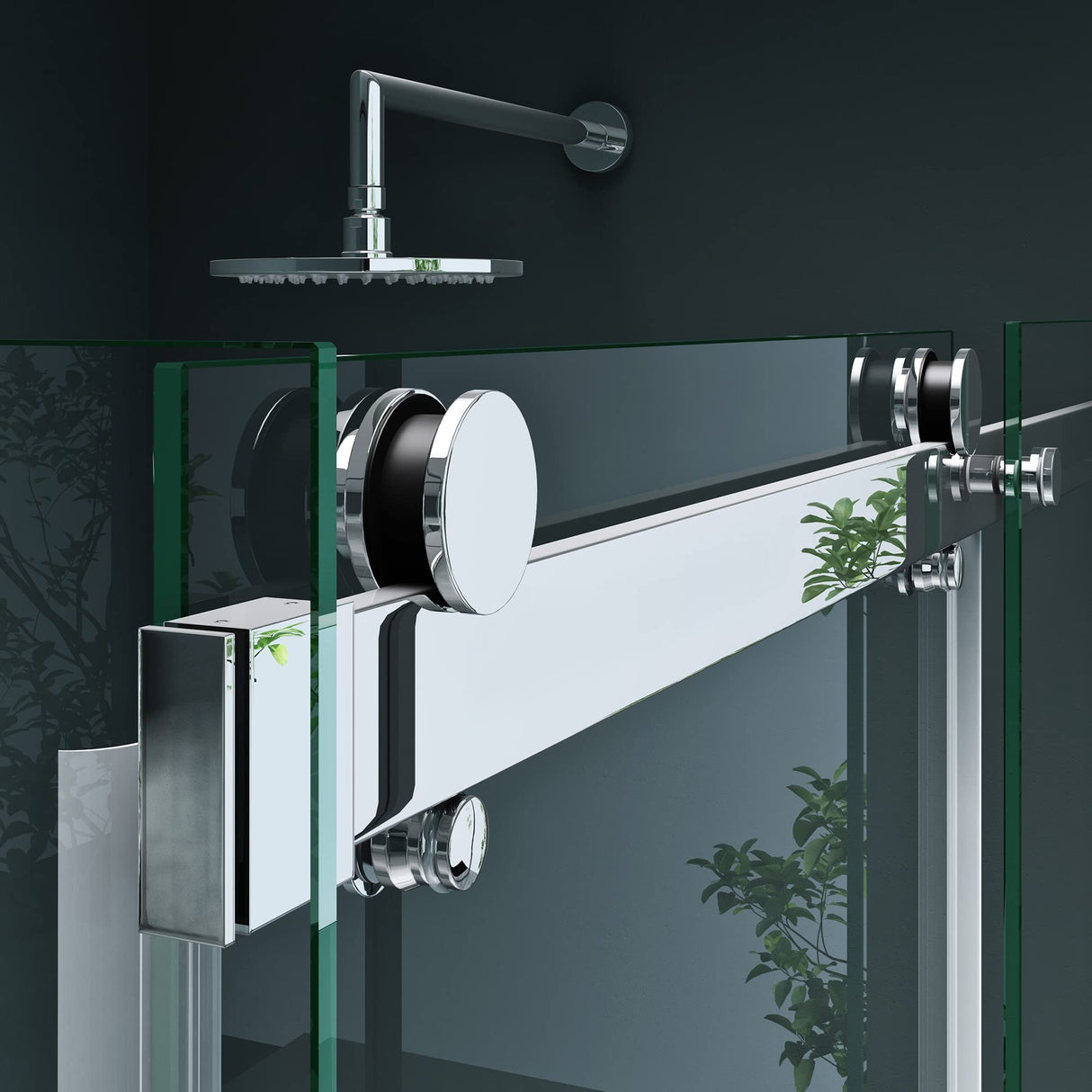 Cabine de douche d'angle Glasvilla en verre de sécurité ESG 8 mm, revêtement NANO double face, porte coulissante, douche R-17