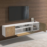 Meuble TV Glasvilla Meuble TV 3 portes avec fermeture amortie Meuble bas mural Table TV pour salon Fernsehschrank03
