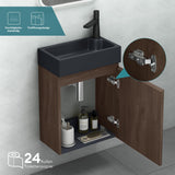 Ensemble de meubles de salle de bain Glasvilla Meubles de salle de bain composés d'un lavabo en anthracite mat et d'un meuble bas pour lavabo LTH: 46x26x63cm Pisa02