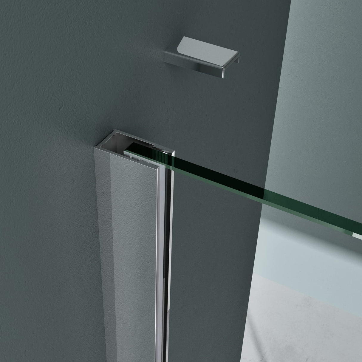 glasvilla Duschwand Duschabtrennung Walk-In Dusche 8mm Klarglas ESG-Sicherheitsglas mit Nanobeschichtung Rechteckiger Stabilisator BremenL