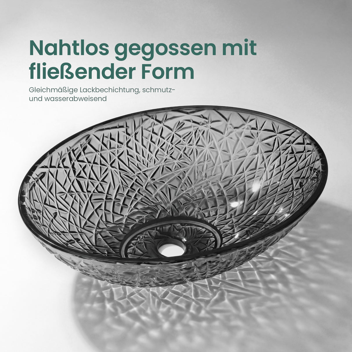 lavabo Glasvilla en verre, vasque à poser, lavabo ovale