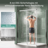 Glasvilla  Duschkabine Duschabtrennung 8mm Sicherheitsglas mit NANO Eck-Dusche mit Schiebetür Ravenna18