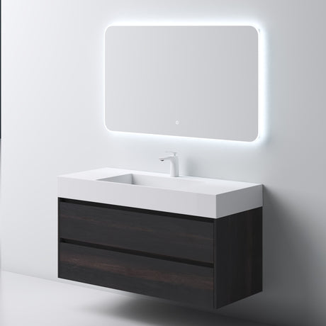 Ensemble de meubles de salle de bain Glasvilla avec meuble sous-vasque 120 x 48 x 63 cm avec 2 tiroirs et vasque profonde