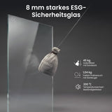 glasvilla Duschwand für Dusche Duschabtrennung  Walk-In Dusche  Duschtrennwand Schwarz 8mm ESG-Sicherheitsglas NANO Klarglas mit geometrischem Design MMBR3 Bremen01Plus-GM